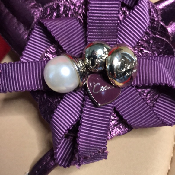 Coach Purple Sequin Platform Wedge 10B - Picture 7 of 8